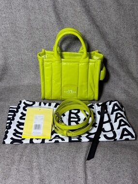 Marc Jacobs Mini Tote Bag in Acid Lime Leather